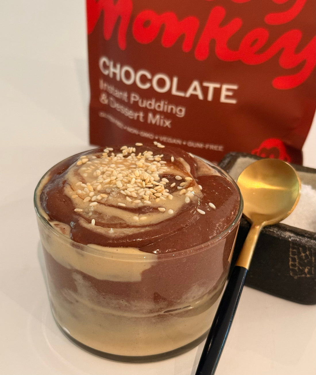 Tahini Chocolate Pudding Cups